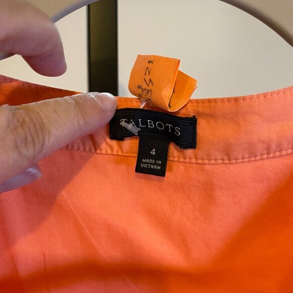 Talbots Coral Cotton Wrap Midi Dress - Picture 3 of 11